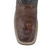 Bota Masculina Bico Quadrado Réplica de Avestruz cor Almondega com Preto Texas Rodeo 10354